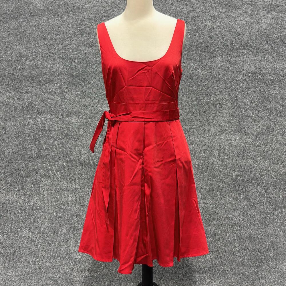 Marvin Richards Dress Womens 8 Red Fit & Flare Belted Sundress Knee Length